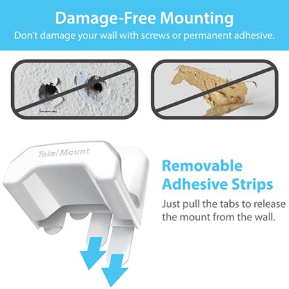 TotalMount Gaming Headset Hanger – Removable Adhesive Strips (White) | Designed in the USA – Easy, Damage-Free Wall, Desk, or PC Mounting (Headphone Hook With Premium Silicone Cradle) - style: Premium White