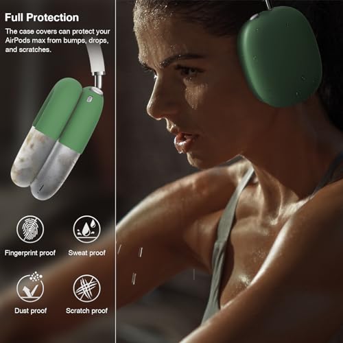 BRG 7in 1 Silicone Case Covers for AirPods Max, Sweat-Proof Ear Pad Case Covers/Ear Cup Covers/Headband Cover for AirPods Max Headphones, Accessories Soft Shell Protectors for Apple AirPods Max