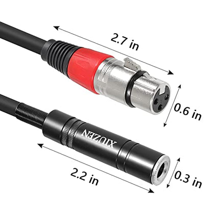 XLR Female to 1/4 Inch Cable, Balanced 3 Pin Female XLR to Female Quarter inch(6.35mm) TRS Stereo Jack Audio Adapter Connector Interconnect Cable -1.5 feet
