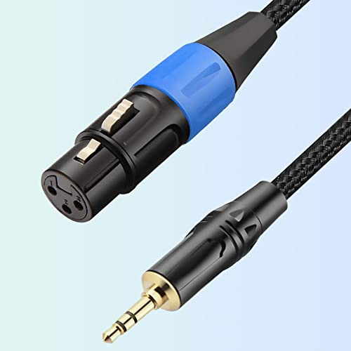 XLR to 3.5mm Balanced Cable Adapter, Gold-Plated 1/8 inch Mini Jack Stereo to Regular XLR Female Mono Audio Adapter Cable for Condenser Microphones - 1ft - style: 3.5mm to XLR Female
