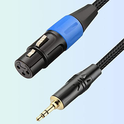XLR to 3.5mm Balanced Cable Adapter, Gold-Plated 1/8 inch Mini Jack Stereo to Regular XLR Female Mono Audio Adapter Cable for Condenser Microphones - 1ft - style: 3.5mm to XLR Female