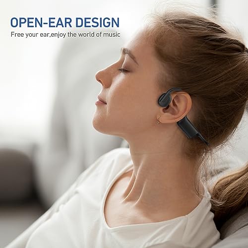 Bone Conduction Headphones Bluetooth 5.4 Wireless Earphones Open Ear Headphones with Mic, Sports Earphones IPX6 Waterproof Headset, 12H Playtime for Cycling, Hiking, Running, Driving