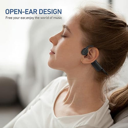 Bone Conduction Headphones Bluetooth 5.4 Wireless Earphones Open Ear Headphones with Mic, Sports Earphones IPX6 Waterproof Headset, 12H Playtime for Cycling, Hiking, Running, Driving