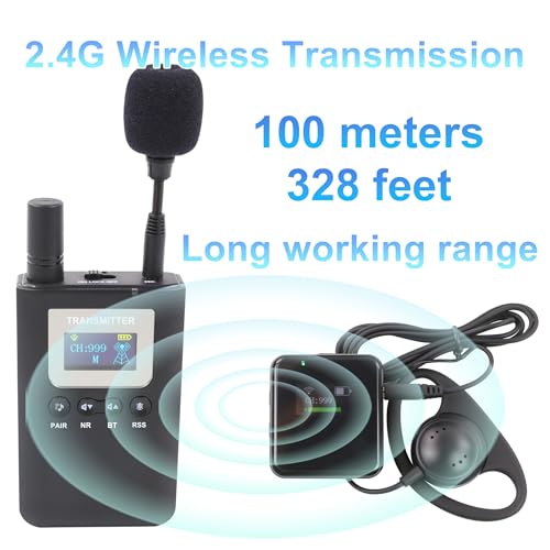 Wireless Tour Guide System, Tour Guide Microphone and Speaker Tour Guide Headsets, 1 Transmitter 30 Receivers 1 Charger 1 Storage Case, Headsets System for Training Church Factory - color: 30 Receivers & 1 Transmitter