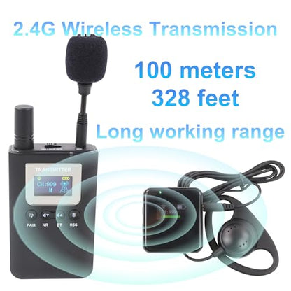 Wireless Tour Guide System, Tour Guide Microphone and Speaker Tour Guide Headsets, 1 Transmitter 30 Receivers 1 Charger 1 Storage Case, Headsets System for Training Church Factory - color: 30 Receivers & 1 Transmitter