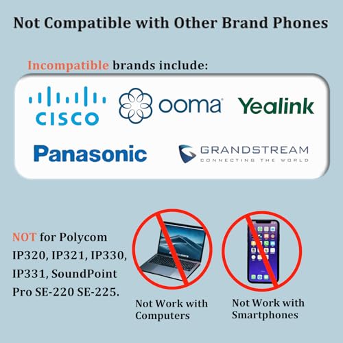 Callez Mono RJ9 Telephone Headset for Polycom VVX250 VVX400 VVX410 VVX411 | Polycom Phone Headset with Noise Cancelling Mic, Volume Controls, RJ9 Headphone Work for Polycom VVX311 VVX500 Office Phones