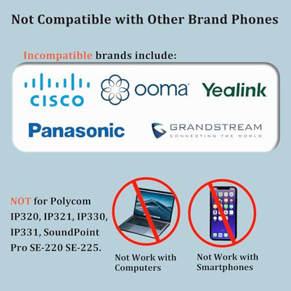 Callez Mono RJ9 Telephone Headset for Polycom VVX250 VVX400 VVX410 VVX411 | Polycom Phone Headset with Noise Cancelling Mic, Volume Controls, RJ9 Headphone Work for Polycom VVX311 VVX500 Office Phones