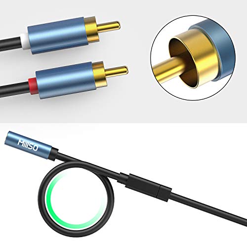 MillSO RCA to 3.5mm Female Adapter 3.5mm Female to 2 RCA Male Stereo Cable