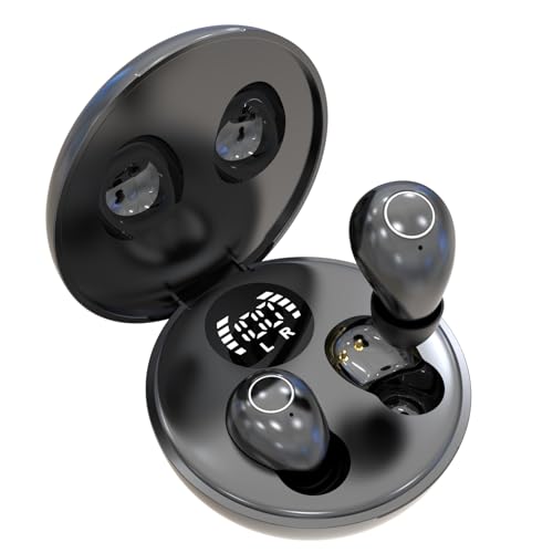 Invisible Sleep Earbuds,Mini Sleep Earbuds Headphones Wireless Bluetooth 5.4,Mini Invisible Wireless Earbuds for Small Ear Canals,Soft in-Ear Ear Plugs for Sleeping Small Ears Gym (Black) - color: Black