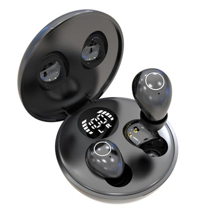 Invisible Sleep Earbuds,Mini Sleep Earbuds Headphones Wireless Bluetooth 5.4,Mini Invisible Wireless Earbuds for Small Ear Canals,Soft in-Ear Ear Plugs for Sleeping Small Ears Gym (Black) - color: Black