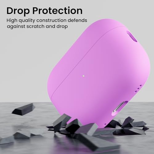 ORNARTO for AirPods Pro 2 Case, Hybrid Silicone, Cherry Blossom | Hybrid Silicone Rubber, Front LED Visible, Wireless Charging, Skin-Friendly Soft Touch, Anti-Scratch, Detachable Lanyard - color: Cherry Blossom