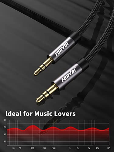 AUX Cable,3.5mm Audio AUX Cord for Car,Braided 3.5mm Male to Male Stereo Cable, Compatible with:Headphones, Phones, iPod,Car Audio,MP3 and More (4FT+4FT) - size: 4 ft + 4 ft
