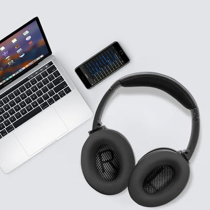SOULWIT Sweat Ear Cover for Bose Headphones - Black | (Not Fit 700NC/QC Ultra), for QuietComfort QC2/QC15/QC25/QC35/QC45/QC SC/Ae2/SoundTrue AE/SoundLink AE Headphones - color: Black