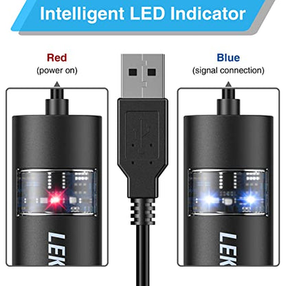 LEKATO USB MIDI Cable, MIDI USB Interface with Input & Output Connecting Piano Keyboard/Synthesizer for Editing & Recording Professional MIDI Cable Adapter with Windows/Mac for Studio -6.5Ft