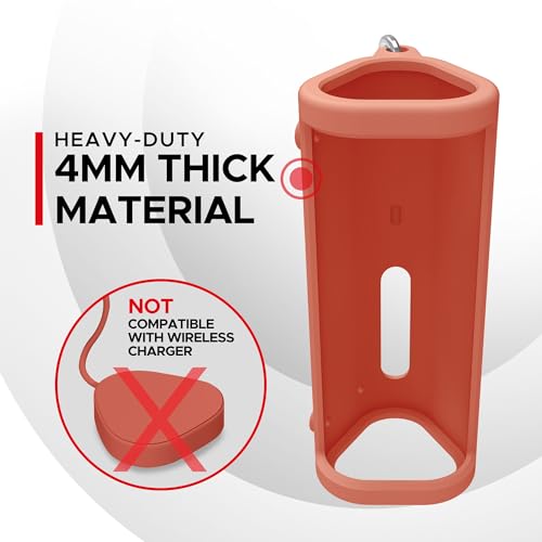 Heavy Duty Protective Carrying Case for Sonos Roam 2 | Red | Compatible with Sonos Roam, Roam 2 & Roam SL | Includes Bluetooth Button | Protect Your Wireless Speaker | Cover / Sleeve - color: Red