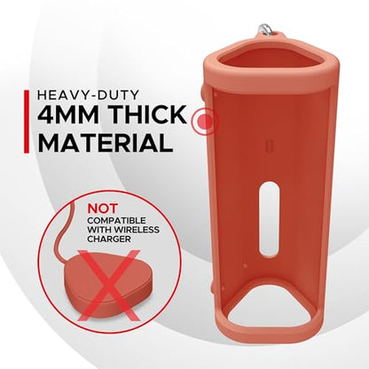 Heavy Duty Protective Carrying Case for Sonos Roam 2 | Red | Compatible with Sonos Roam, Roam 2 & Roam SL | Includes Bluetooth Button | Protect Your Wireless Speaker | Cover / Sleeve - color: Red