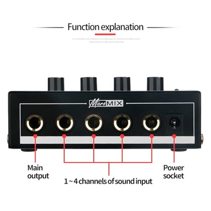 Headphone Amplifier, HA400 4-Channel Metal Stereo Audio Amplifier, Mini Earphone Splitter W/DC 12V Power Adapter, for Sound Mixer PC Guitar Studio Stage (White) - style: HA400 White