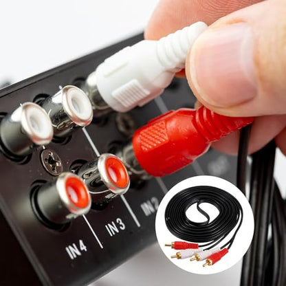 MECCANIXITY 10ft RCA Cable, 2RCA Male to 2RCA Male Audio Video Speaker Cable for Subwoofer Amplifier Home Theater DVD TV - size: 10ft, style: 2RCA Male to 2RCA Male
