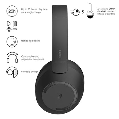 MIXX StreamQ C2 Over-Ear Wireless Stereo Headphones, Black - color: Black
