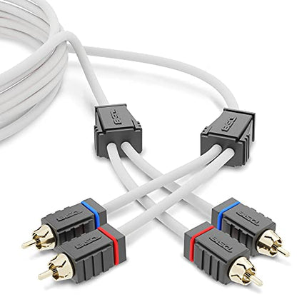 DS18 MOFCR-12FT 2 Channels OFC Marine RCA Audio Stereo Cable - 12 Feet - style: 12 Ft
