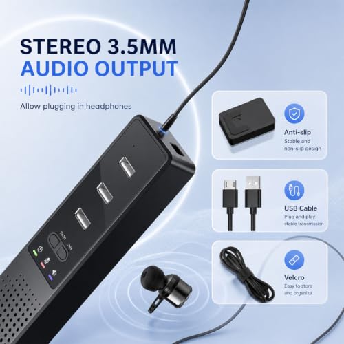 3 in 1 USB Computer Speaker with Microphone, PC Laptop Desktop Conference Speaker with Mic for Smart Home Office and Online Study，360 Degree Enhanced (9) - size: 1
