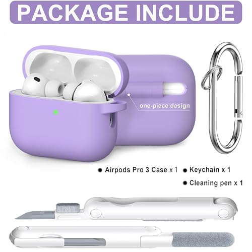 RFUNGUANGO Silicone Protective Case for AirPods Pro 3, Banana Purple - color: Pro 3‑SIL‑Banana Purple