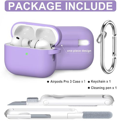 RFUNGUANGO Silicone Protective Case for AirPods Pro 3, Banana Purple - color: Pro 3‑SIL‑Banana Purple