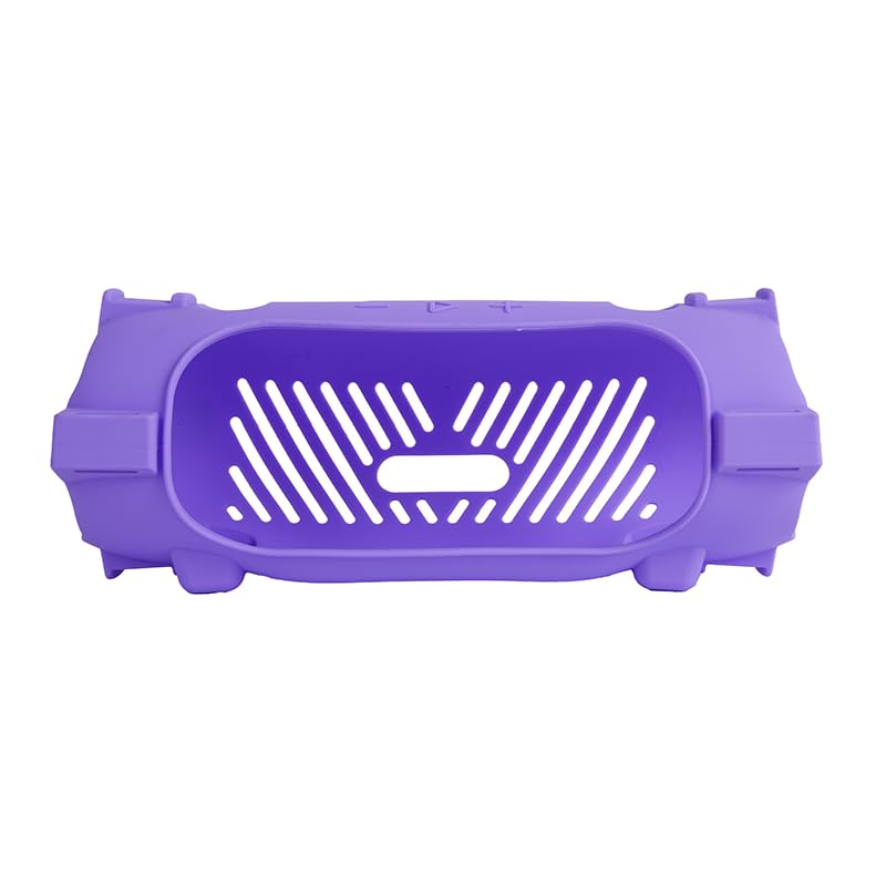 Silicone Case Cover for JBL Charge 6 Portable Bluetooth Speaker, Soft Protective Sleeve Travel Carrying Protective Cover Speaker Silicone Case with Shoulder Strap and Bike Strap (Purple) - color: Purple