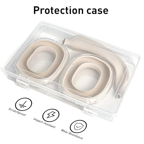 3-in-1 Case for AirPods Max, Clear TPU Ear Cup Protectors & Silicone Headband Cover, Anti-Scratch Accessories Set Compatible with AirPods Max 2/1 (2026/2024/2020), Starlight - color: A2-Starlight