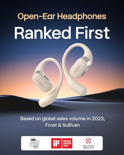 SHOKZ OpenFit Open-Ear Earhook Bluetooth Earbuds, Black,28H Playtime | Fast Charging; Bluetooth 5.2; True Wireless - color: Beige
