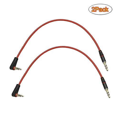 3.5mm Audio Cable 10inch 2Pack 10inch 3.5mm Auxiliary Stereo Audio Jack to Jack Cable 90 Degree Right Angle for iPhone, iPod, iPad,Smartphones, Tablets and Speakers