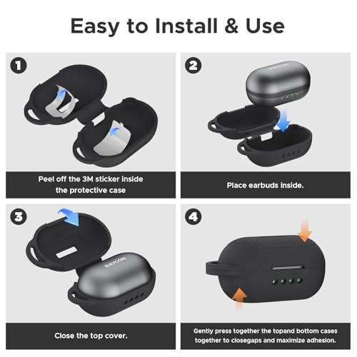 Soft Silicone Case for Raycon Everyday Classic Earbuds with Keychain&Cleaning Pen kit,Anti-Scratch Shockproof Protective Case Cover for Raycon Everyday Classic Earbuds Charging Case (Black) - color: Black