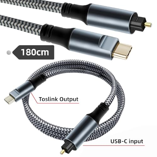 xiwai USB-C to SPDIF Toslink Optical Audio Cable Opt Male Type-C to Digital Fiber Optic Sound Interface Male Adapter Wire for Laptop Desktop 180cm - style: Type-C to Toslink Male
