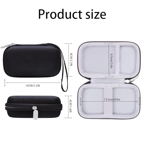 Hard Carrying Case Compatible with EMAY 6L ECG Monitor（Grey） | EMAY 6L carry case protects a portable ECG monitor with a shock-resistant shell and mesh pocket, With waterproof design - color: Black
