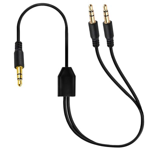 DC3.5mm Headset Splitter Audio Extension Cable,3.5mm to Dual Headphone Cord | 1 to 2 Way 1/8" TRS male to 2 male Stereo Jack Adapter for Smartphone,Computer,Mp3,Earphone,Speakers (1meter) (2 Way) - style: 2 Way