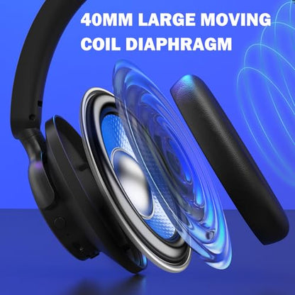 Redragon H610 Wireless Gaming Headset for PC, Mac, NS, Phone - BT 5.3 with Active Noise Cancellation, 40H Battery, Lightweight, Over-Ear Headphones with Built-in Mic, Black - color: Black