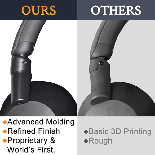 SOULWIT Hinge for Sony WH-1000XM5 - Black | Protective Connectors for WH1000XM5(XM5) Headband Side Cover Slider to Fix and Prevent Breakage - color: Black
