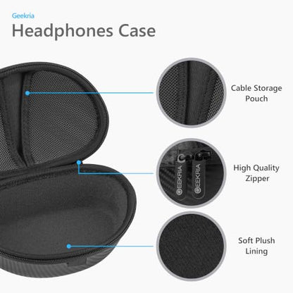 Geekria Shield Headphones Case Compatible with Beats Solo 4/3/2/Pro, Replacement Hard Shell Travel Carrying Bag with Cable Storage (Black) - color: Black
