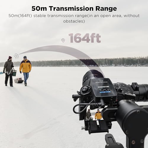 K7 UHF Wireless Lavalier Microphone System for Cameras DSLR Smartphone, 48-Channel,164ft Range,Compact Clip-on Lapel Microphones for Video Recoding YouTube Live Streaming Interview
