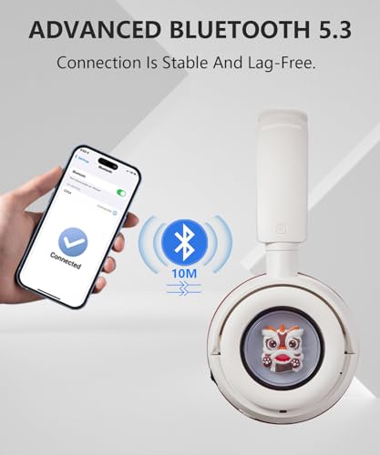 Wireless On-Ear Headphones Bluetooth with Microphone, Lightweight Foldable Wireless Headphones Built-in LED Lights, FM Radio, Micro SD/TF Slot for Travel Home, Red Q9M - color: Red