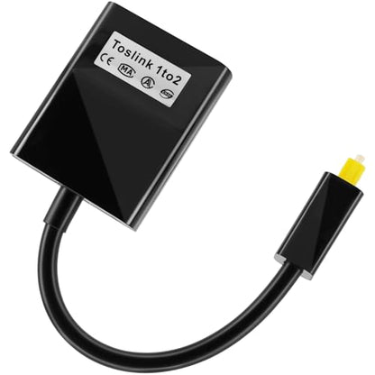 Digital Fiber Optic Adapter, Male to Female 1-Input 2-Output Audio Splitter Cable Converter, Toslink for DVD Players, Home Theater