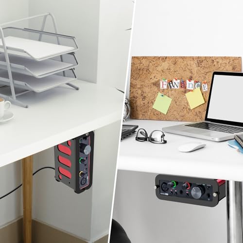 Under Desk Holder for Scarlett Solo 3rd Gen, Acrylic Under Desk Shelf Organizer Under Desk Mount Wall Mount Holder (Black) - color: Black