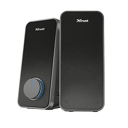 Trust Arys 2.0 PC Speakers, 28 W Peak Power, 3.5 mm Aux, USB Powered, Volume Control, Headphone Connection, Stereo Computer Speaker Set for Desktop, Laptop, Tablet, Phone - Black [Amazon Exclusive] - style: Original 2.0