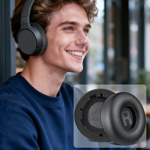 SOULWIT Earpads Replacement for JBL Tune 600(T600BTNC 600BTNC)/660(T660NC 660NC)/670(T670NC 670NC) Headphones, Ear Pads Cushions with Soft Protein Leather, Noise Isolation Foam - Black - color: Black