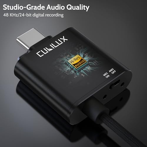 Noise-Cancelling USB C Lavalier Microphone, Type C Noise Cancellation ENC Mini Clip-On Lapel MIC Compatible with iPhone 17/16/15 Pro, iPad Pro 13/12.9/11, Galaxy, Pixel, Laptop, Phone, 5FT