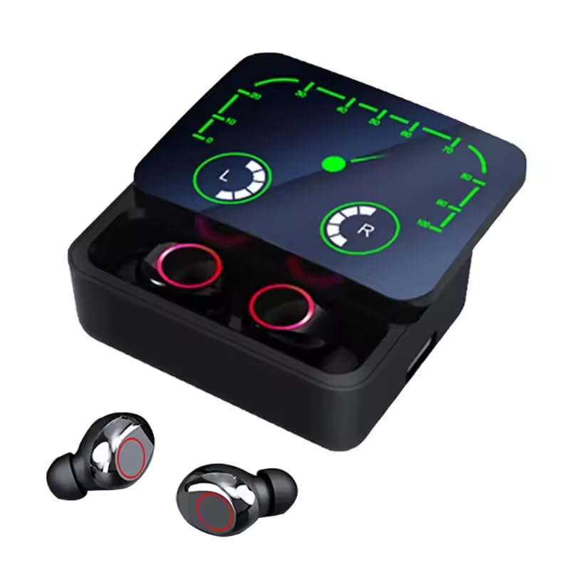 VIVIDUS M90 Max Wireless Earbuds with Noise Canceling Mic, Bluetooth 5.3, IPX-4 Waterproof, Touch Control, LED Display, Gaming Headset, HD Call, Voice Assistant, HiFi Stereo Sound, Wireless Earphone