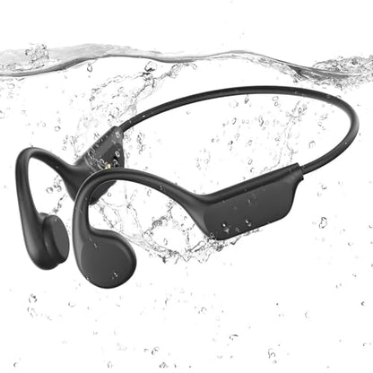 Swimming Headphones,IPX8 Waterproof Underwater Swimming Headphone,Bluetooth 5.4 Bone Conduction Earbuds Built-in 32G Memory,Open Ear Sport Earphones for Running Cycling
