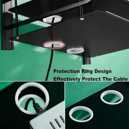Floating Shelf, Wall Mount Shelf Steel Mount with Cable Management Holes, Space Saving Multimedia Shelf for DVD Player Game
