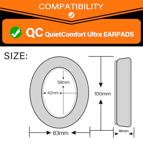 TRANSTEK Earpads Compatible with QC QuietComfort Ultra Headphones I Breathable Softer Velour, Thicker QC Replacement Ear Cushions (Velour)