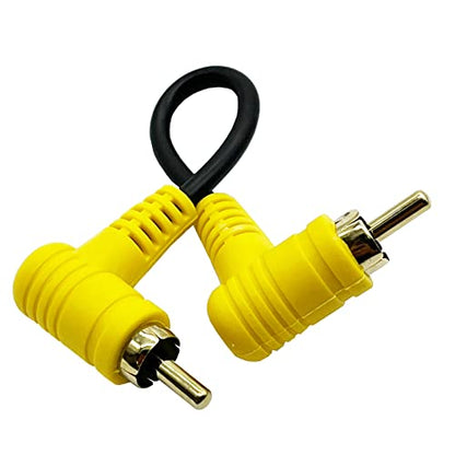 RCA Audio Cable Gold-Plated Elbow RCA line Lotus Male and Male Extension Lotus AV Video Cable Projector Cable Audio Cable (15cm 2PCS) - color: 15cm RCA male bend to male bend 2PCS